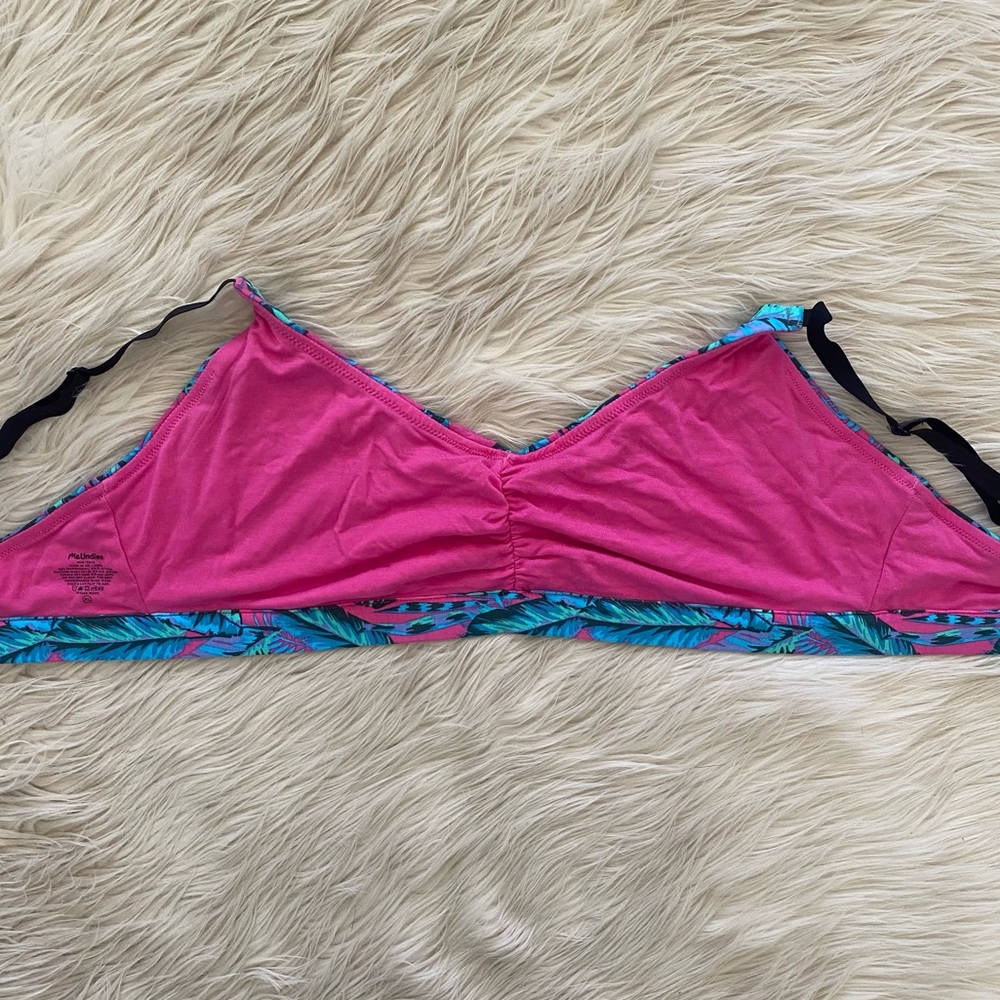 MeUndies Pink Tropical Leaf Wireless Bralette - Picture 8 of 9